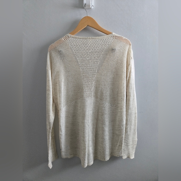 Lululemon Linen Still Movement Beige Shirt Sweater Size 10 - Picture 5 of 9